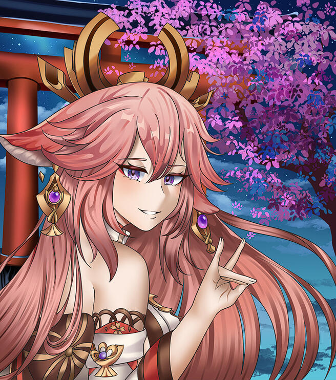 Yae Miko [Genshin Impact] - half body